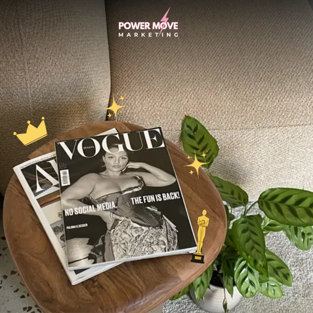 Magazine sitting on a side table